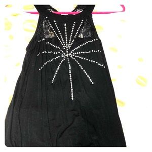 Woman black lace shirt